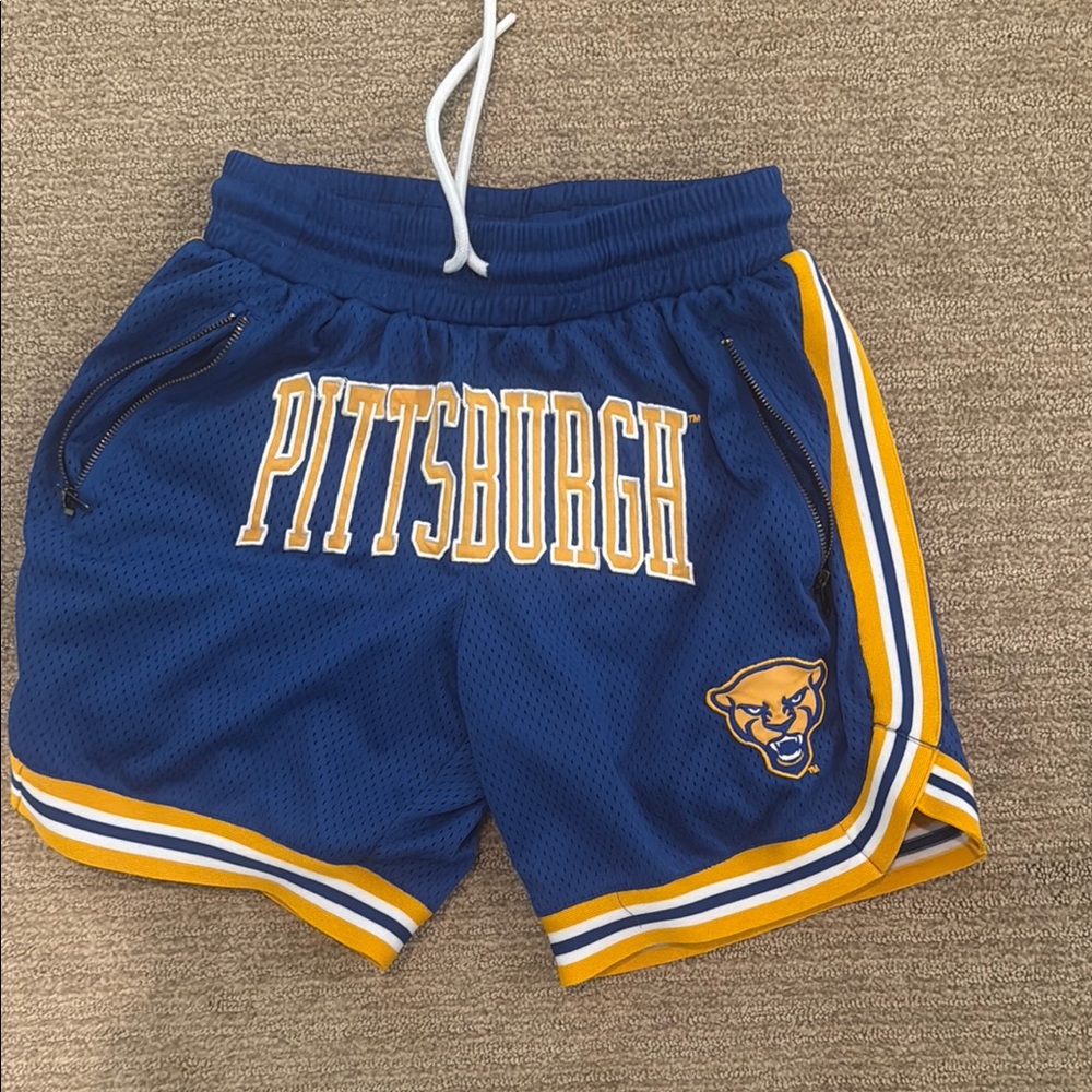 Blue and Yellow Pittsburgh Mesh Athletic Shorts; size XS men’s